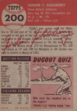 Gordon Goldsberry  baseball card collectible - Main Image 2