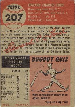 Whitey Ford  baseball card collectible - Main Image 2