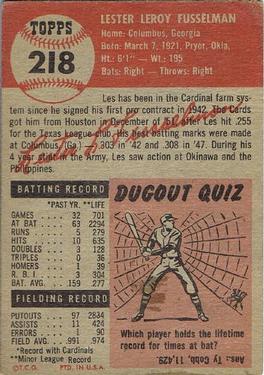 Les Fusselman  baseball card collectible - Main Image 2