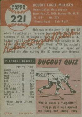 Bob Milliken  baseball card collectible - Main Image 2