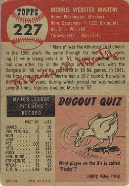 Morris Martin  baseball card collectible - Main Image 2