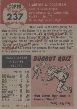 Bud Podbielan  baseball card collectible - Main Image 2