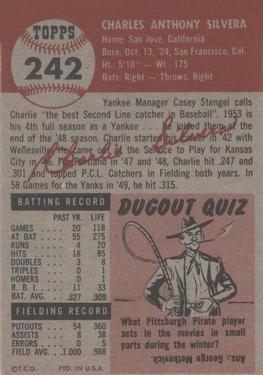 Charlie Silvera  baseball card collectible - Main Image 2