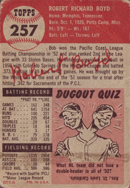 Bob Boyd  baseball card collectible - Main Image 2