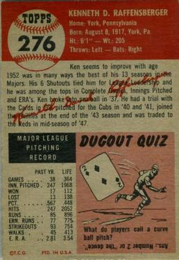 Ken Raffensberger  baseball card collectible - Main Image 2