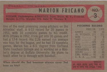 Marion Fricano  baseball card collectible - Main Image 2