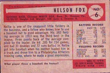 Nelson Fox  baseball card collectible - Main Image 2