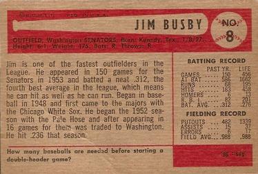Jim Busby  baseball card collectible - Main Image 2