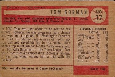 Tom Gorman  baseball card collectible - Main Image 2