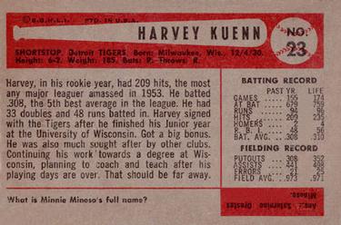 Harvey Kuenn  baseball card collectible - Main Image 2