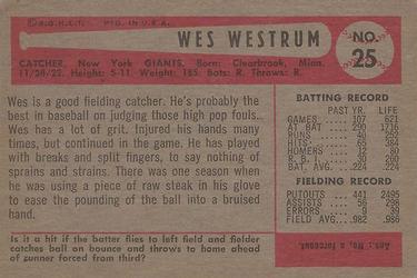 Wes Westrum  baseball card collectible - Main Image 2
