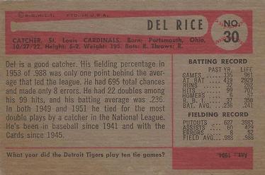 Delbert Rice Jr.  baseball card collectible - Main Image 2