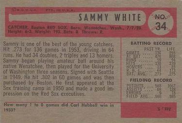Sammy White  baseball card collectible - Main Image 2