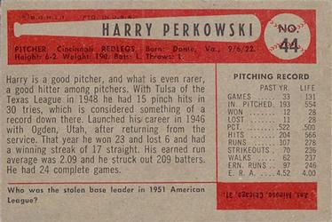 Harry Perkowski  baseball card collectible - Main Image 2