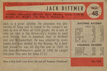 Jack Dittmer  baseball card collectible - Main Image 2