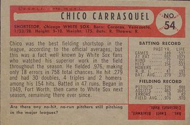 Chico Carrasquel  baseball card collectible - Main Image 2
