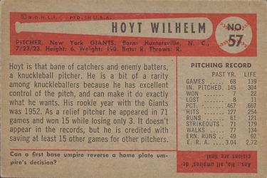 Hoyt Wilhelm  baseball card collectible - Main Image 2