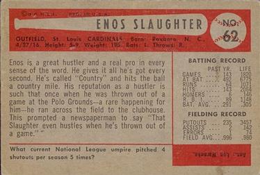 Enos Slaughter  baseball card collectible - Main Image 2