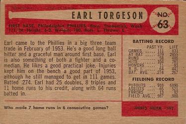Earl Torgeson  baseball card collectible - Main Image 2