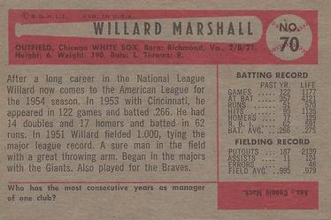 Willard Marshall  baseball card collectible - Main Image 2