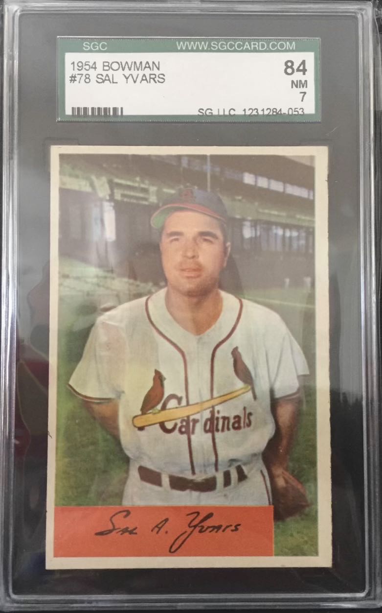 Sal Yvars  baseball card collectible - Main Image 3