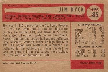 Jim Dyck  baseball card collectible - Main Image 2