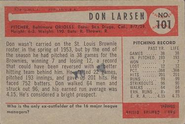 Don Larsen  baseball card collectible - Main Image 2