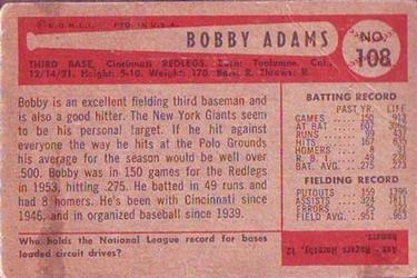 Bobby Adams  baseball card collectible - Main Image 2