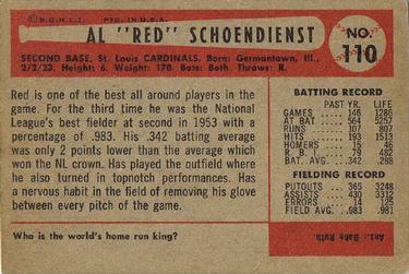 Al Schoendienst  baseball card collectible - Main Image 2