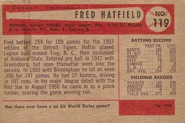 Fred Hatfield  baseball card collectible - Main Image 2