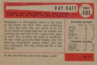 Ray Katt  baseball card collectible - Main Image 2