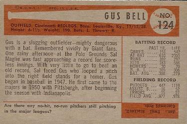 Gus Bell  baseball card collectible - Main Image 2