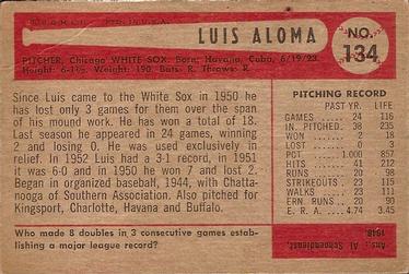 Luis Aloma  baseball card collectible - Main Image 2