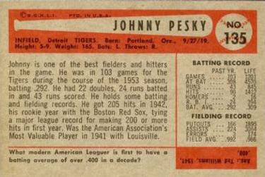 Johnny Pesky  baseball card collectible - Main Image 2