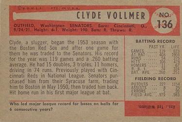Clyde Vollmer  baseball card collectible - Main Image 2
