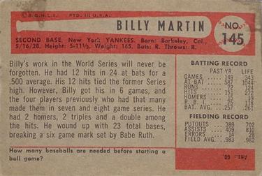 Billy Martin  baseball card collectible - Main Image 2