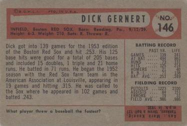 Dick Gernert  baseball card collectible - Main Image 2