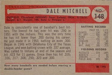 Dale Mitchell  baseball card collectible - Main Image 2