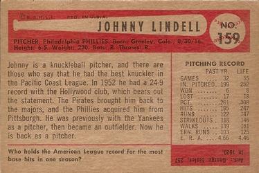 Johnny Lindell  baseball card collectible - Main Image 2