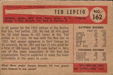 Ted Lepcio  baseball card collectible - Main Image 2