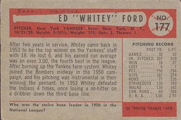 Whitey Ford  baseball card collectible - Main Image 2