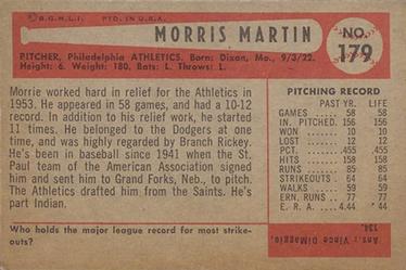 Morris Martin  baseball card collectible - Main Image 2