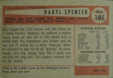 Daryl Spencer  baseball card collectible - Main Image 2