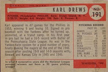 Karl Drews  baseball card collectible - Main Image 2