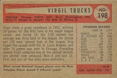 Virgil Trucks  baseball card collectible - Main Image 2