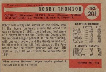 Bobby Thomson  baseball card collectible - Main Image 2