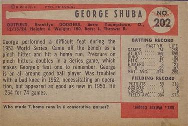 George Shuba  baseball card collectible - Main Image 2