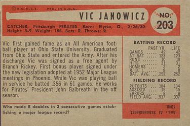 Vic Janowicz  baseball card collectible - Main Image 2