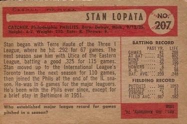 Stan Lopata  baseball card collectible - Main Image 2