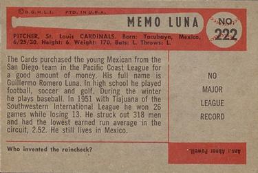 Memo Luna  baseball card collectible - Main Image 2